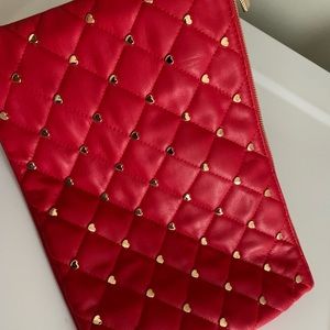 Medium size unique red clutch